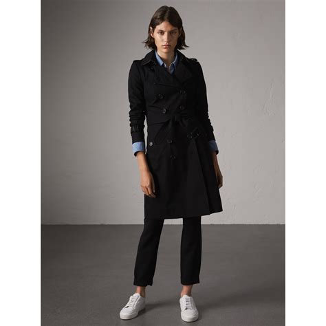 burberry chelsea long heritage trench coat black|burberry trench coat outlet price.